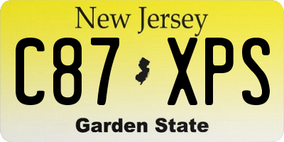 NJ license plate C87XPS