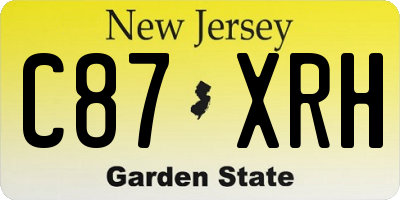 NJ license plate C87XRH