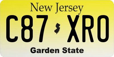 NJ license plate C87XRO