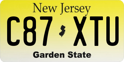 NJ license plate C87XTU