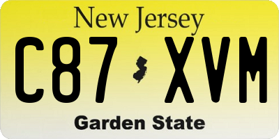 NJ license plate C87XVM
