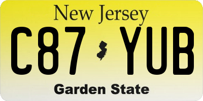 NJ license plate C87YUB