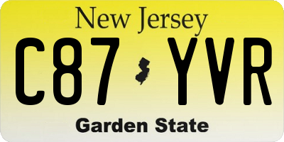 NJ license plate C87YVR
