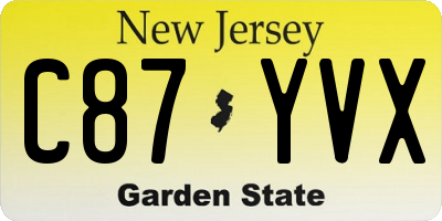 NJ license plate C87YVX
