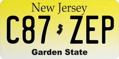 NJ license plate C87ZEP