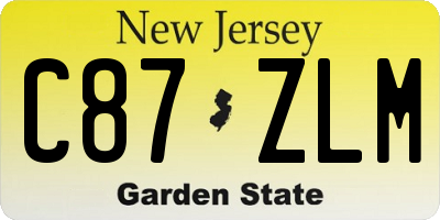 NJ license plate C87ZLM