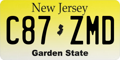 NJ license plate C87ZMD