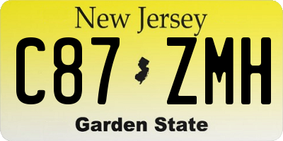 NJ license plate C87ZMH