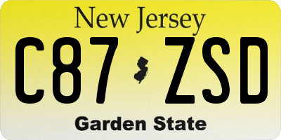 NJ license plate C87ZSD