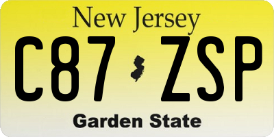 NJ license plate C87ZSP