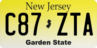 NJ license plate C87ZTA