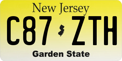 NJ license plate C87ZTH