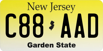 NJ license plate C88AAD