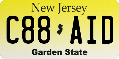 NJ license plate C88AID