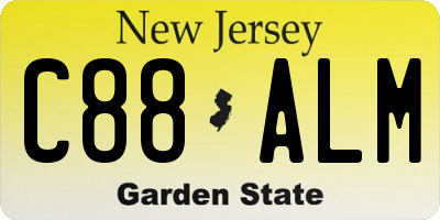 NJ license plate C88ALM