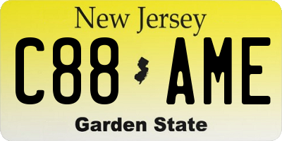 NJ license plate C88AME