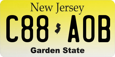 NJ license plate C88AOB