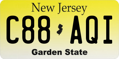NJ license plate C88AQI