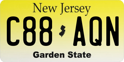 NJ license plate C88AQN