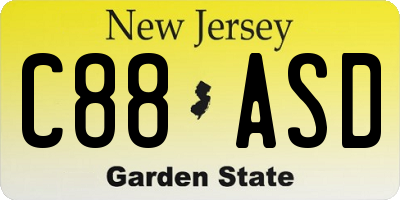 NJ license plate C88ASD