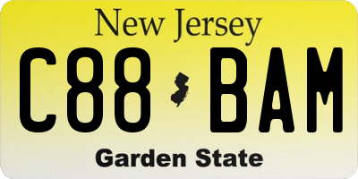 NJ license plate C88BAM