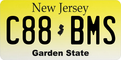 NJ license plate C88BMS
