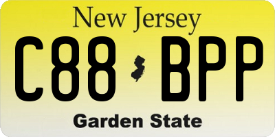 NJ license plate C88BPP