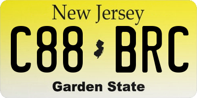 NJ license plate C88BRC
