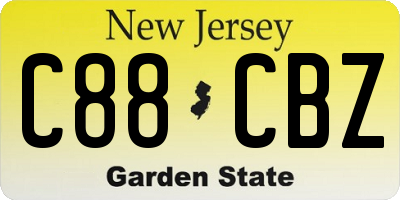 NJ license plate C88CBZ