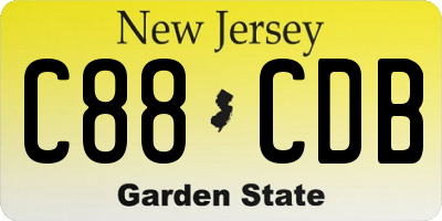 NJ license plate C88CDB