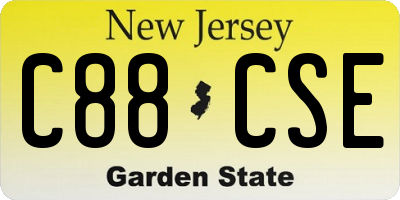 NJ license plate C88CSE