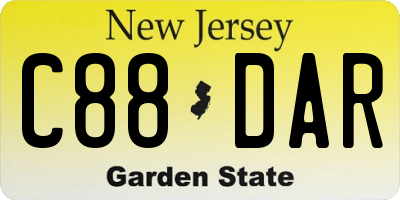 NJ license plate C88DAR