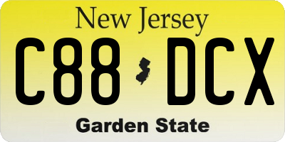 NJ license plate C88DCX