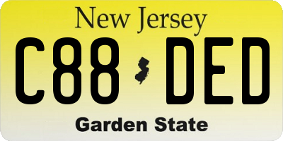NJ license plate C88DED