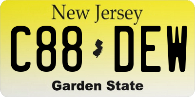 NJ license plate C88DEW