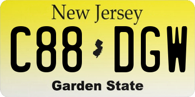 NJ license plate C88DGW