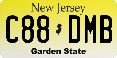 NJ license plate C88DMB