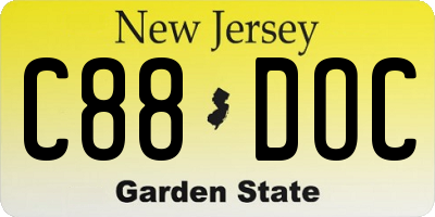 NJ license plate C88DOC