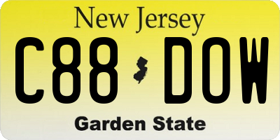 NJ license plate C88DOW