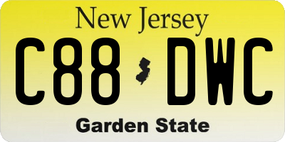 NJ license plate C88DWC