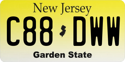 NJ license plate C88DWW