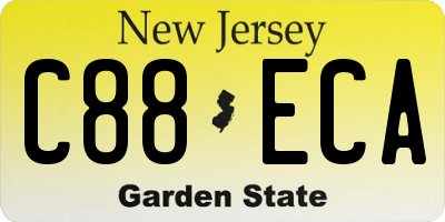 NJ license plate C88ECA
