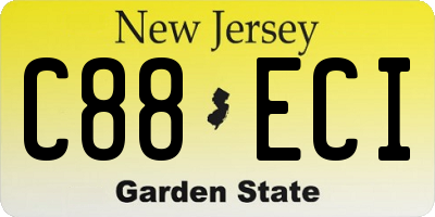 NJ license plate C88ECI