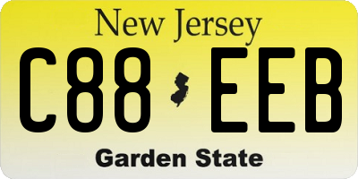 NJ license plate C88EEB