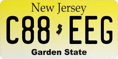 NJ license plate C88EEG