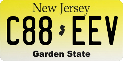 NJ license plate C88EEV