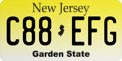 NJ license plate C88EFG