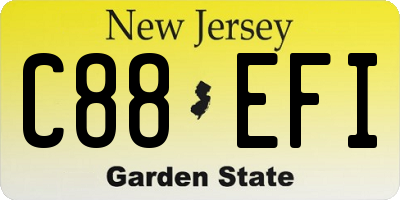 NJ license plate C88EFI