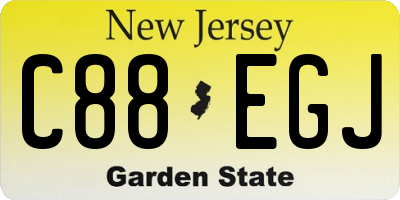 NJ license plate C88EGJ