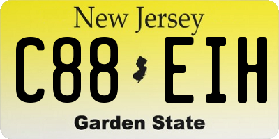 NJ license plate C88EIH